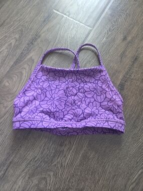 Fleo Purple Floral Sports Bra Top